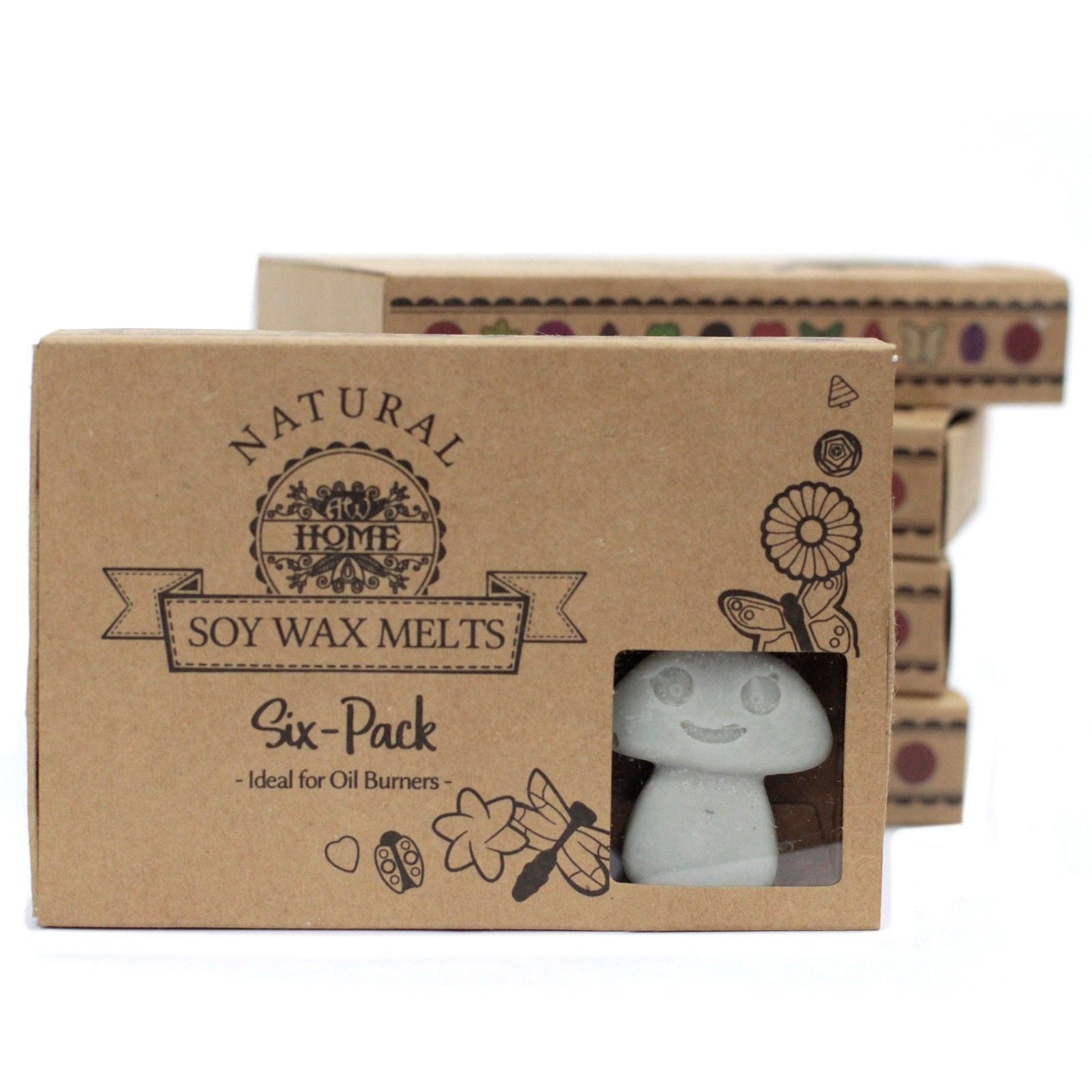 Alt Tag: Soy Blend Wax Melts Gift Set – Dark Patchouli soy wax melts six-pack gift set in kraft box for oil burners