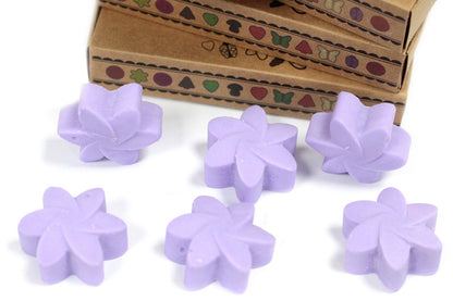 Soy Blend Wax Melts Gift Set – Lavender Fields, melts morados en forma de flor con caja de regalo, mezcla de cera de soja