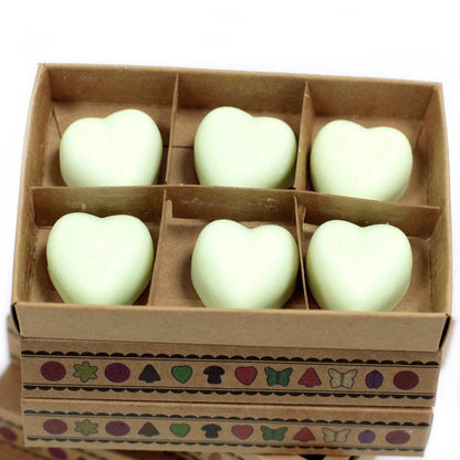 Soy & Palm Wax Gift Set – 6 Mint & Menthol Melts in heart shape, paraffin-free wax melts in a divided gift box