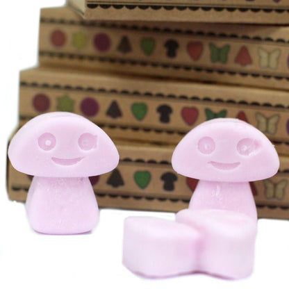 Soy & Palm Wax Luxury Melts Gift Set – Ylang Ylang, wax melts rosas en forma de setas y mariposa frente a cajas de regalo