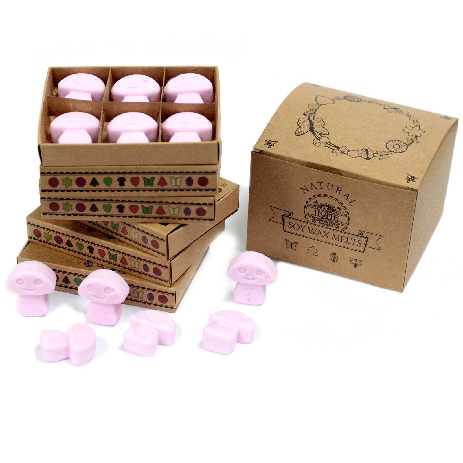 Soy & Palm Wax Luxury Melts Gift Set – Ylang Ylang, set de melts de cera en caja regalo con formas rosas y embalaje kraft