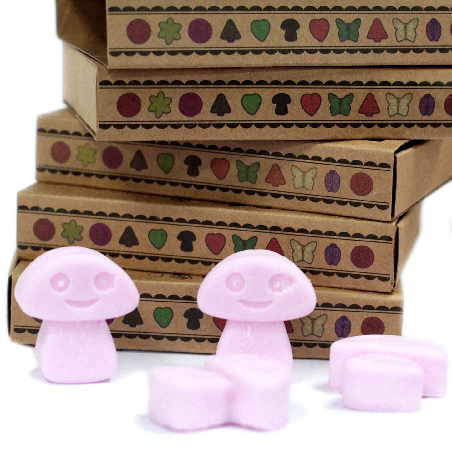 Soy & Palm Wax Luxury Melts Gift Set – Ylang Ylang, wax melts set with pastel pink shapes and gift boxes