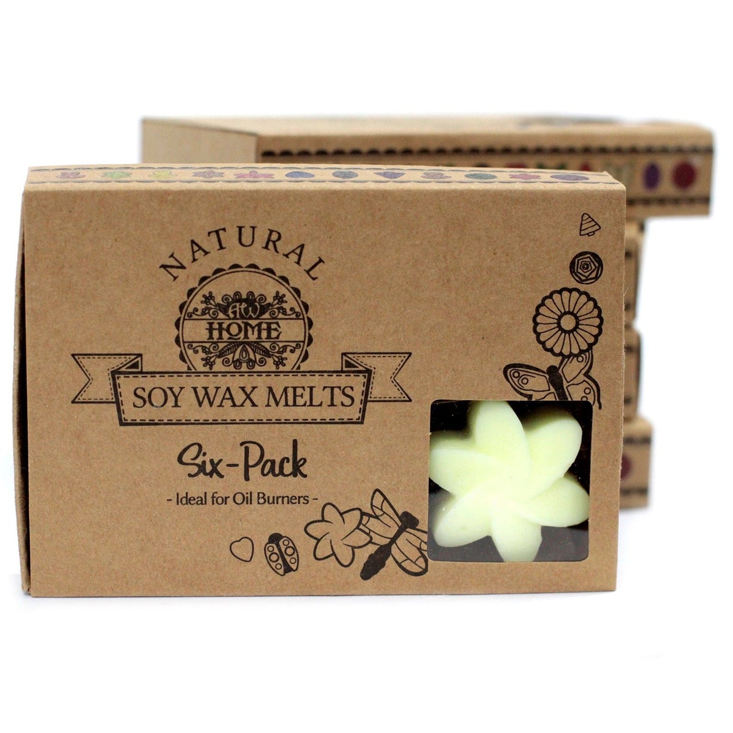 Set de regalo de wax melts de cera de soja y palma – Lemon Harvest: set de ceras aromáticas naturales en caja kraft, seis piezas para quemador de aceite