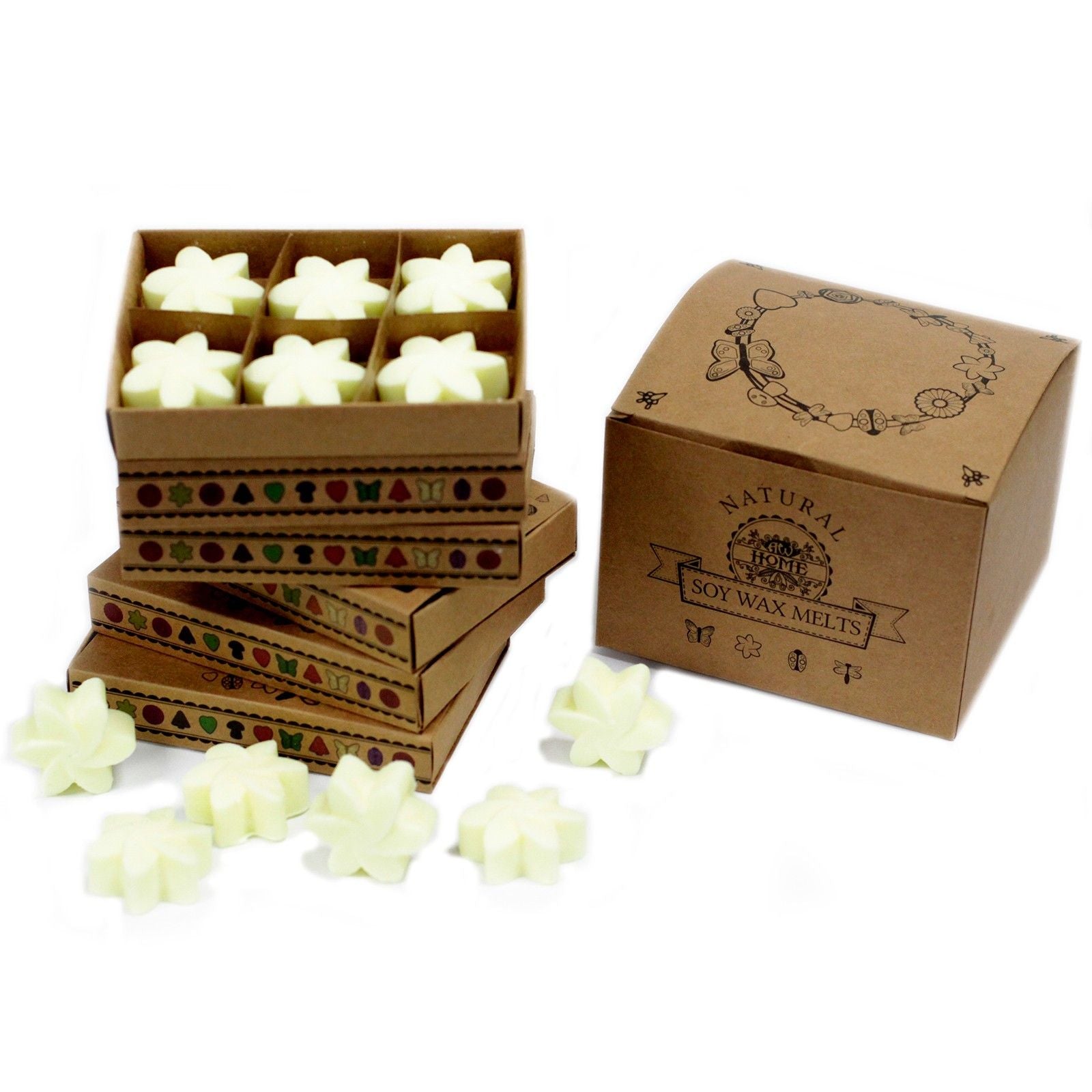 Etiqueta alt: Set de regalo de wax melts de cera de soja y palma – Lemon Harvest en caja de regalo, wax melts de cera natural de soja y palma con aroma a limón