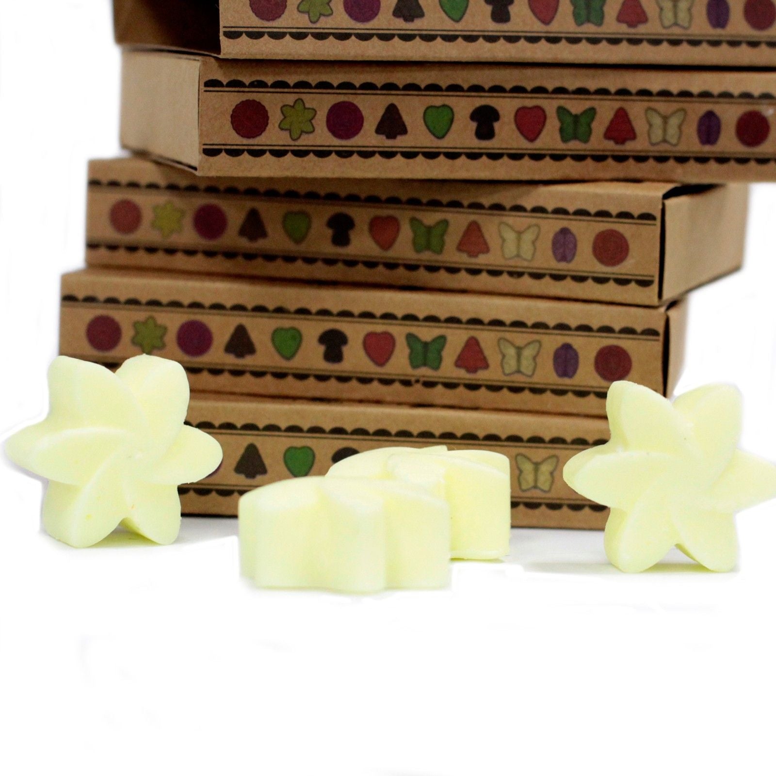 Set de regalo de melts de cera de soja y palma – Lemon Harvest, formas de melts de cera con cajas de regalo de kraft, set de melts de cera amarillo limón