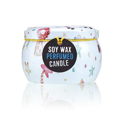Alt Tag: Soy Wax Unicorn Art Tin Candle – 6.5x5 CM soy wax perfumed candle in unicorn art tin with lid