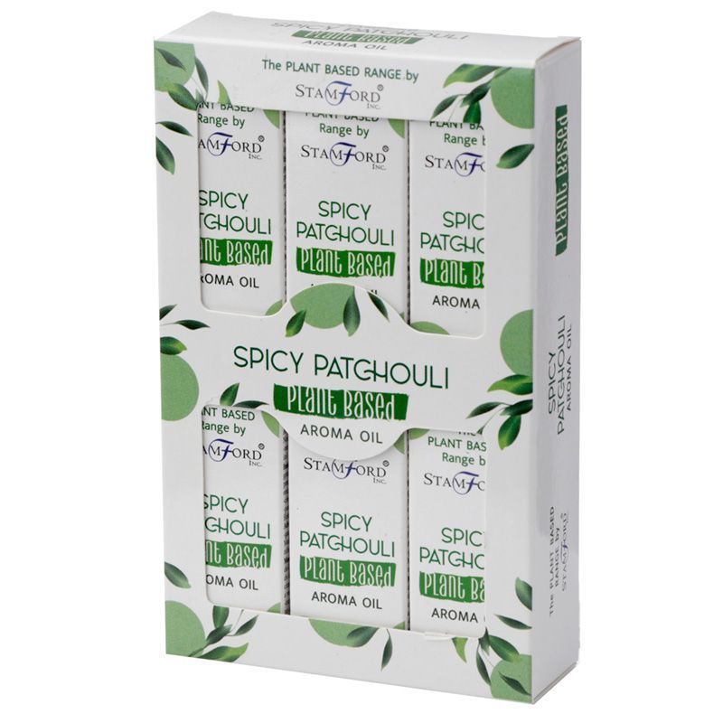 Spicy Patchouli Fragrance Oil – 45 ML plant-based aroma oil gift set box packaging with spicy woody patchouli scent notes
