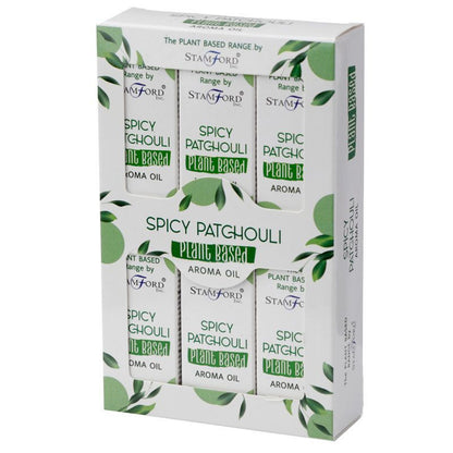 Spicy Patchouli Fragrance Oil – 45 ML plant-based aroma oil gift set box packaging with spicy woody patchouli scent notes