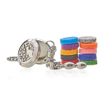 Alt Tag: Stainless Steel Aromatherapy Bracelet – Cat & Flowers 20MM stainless steel vented locket bracelet with chain and colorful felt pads