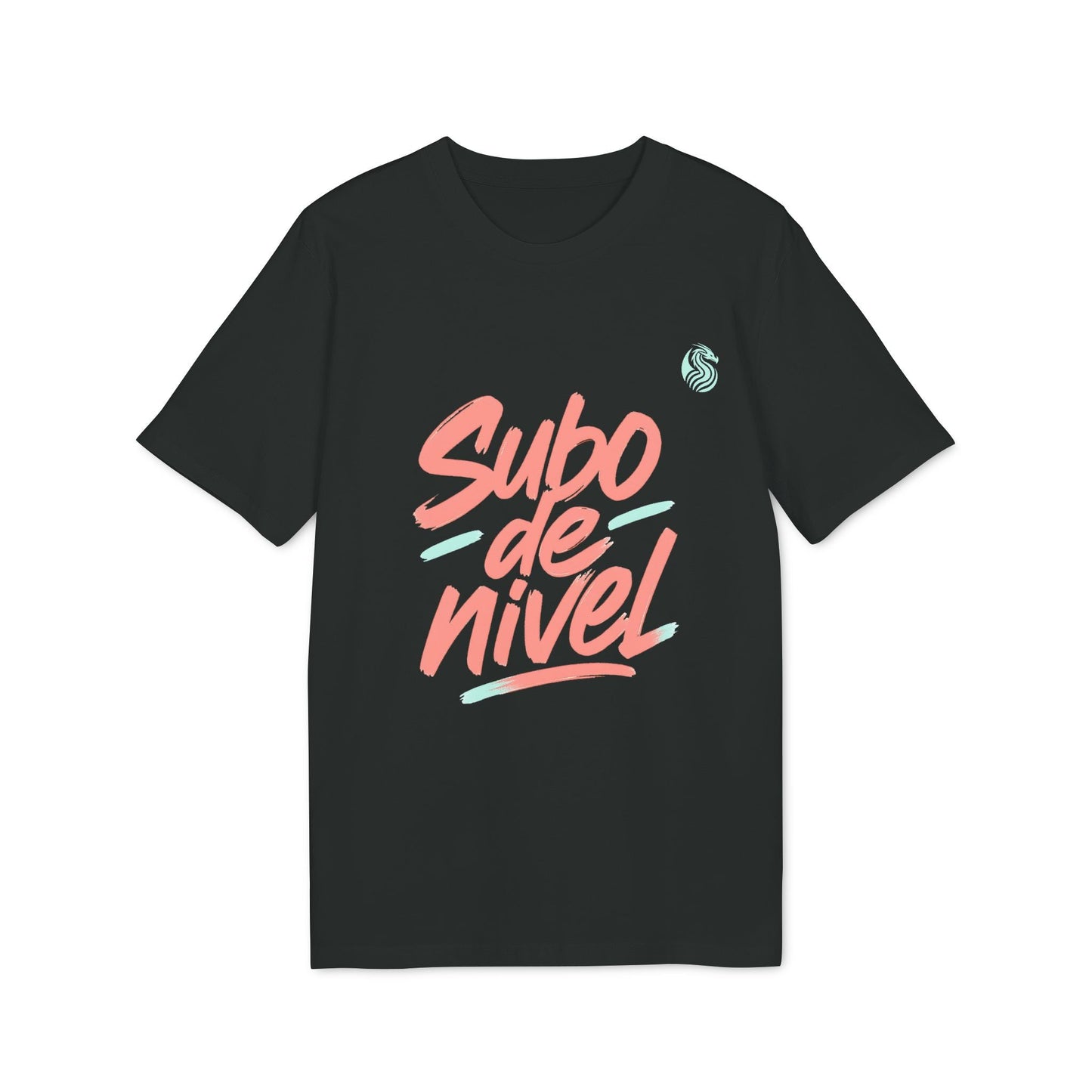Alt Tag: Camiseta Premium Unisex Teenager Drix Subo Nivel en negro con estampado gráfico "Subo de nivel"