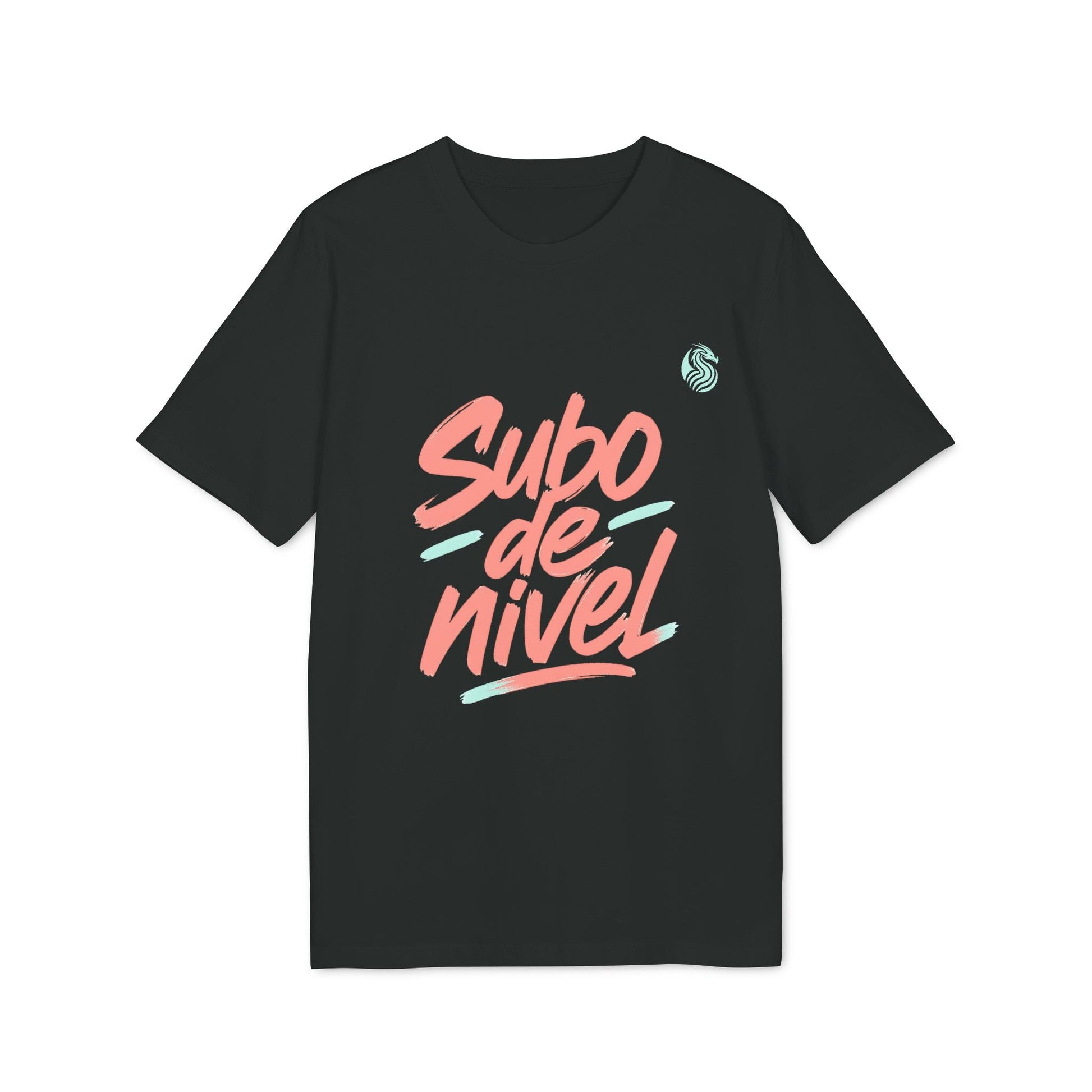Alt Tag: Camiseta Premium Unisex Teenager Drix Subo Nivel en negro con estampado gráfico "Subo de nivel"