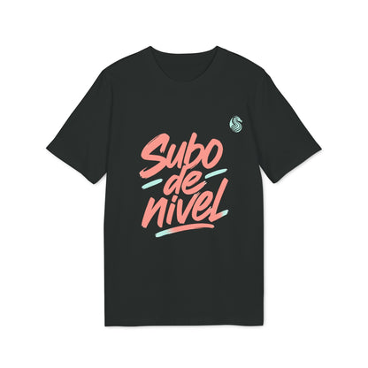 Alt Tag: Camiseta Premium Unisex Teenager Drix Subo Nivel en negro con estampado gráfico "Subo de nivel"
