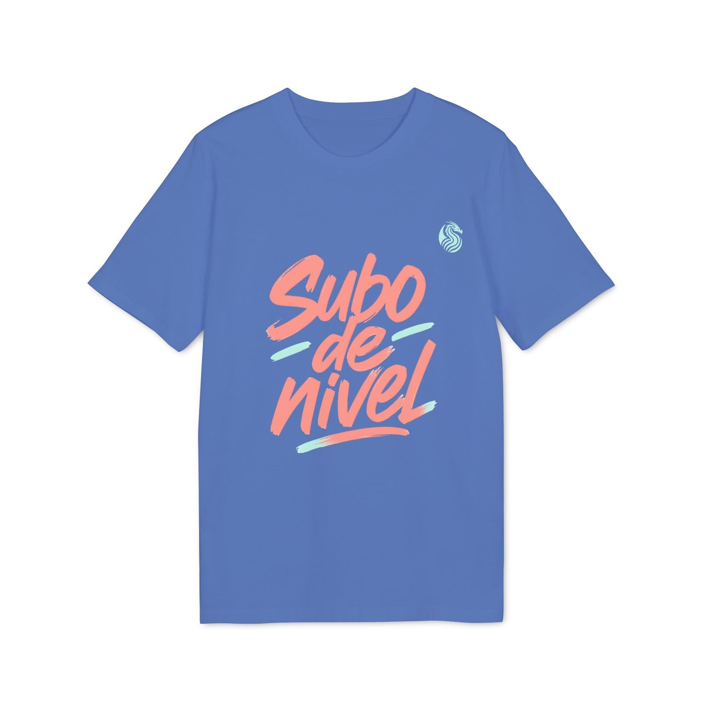 Alt Tag: Subo Nivel Teenager Drix Premium Unisex Camiseta azul con gráfico "Subo de nivel" en el frente