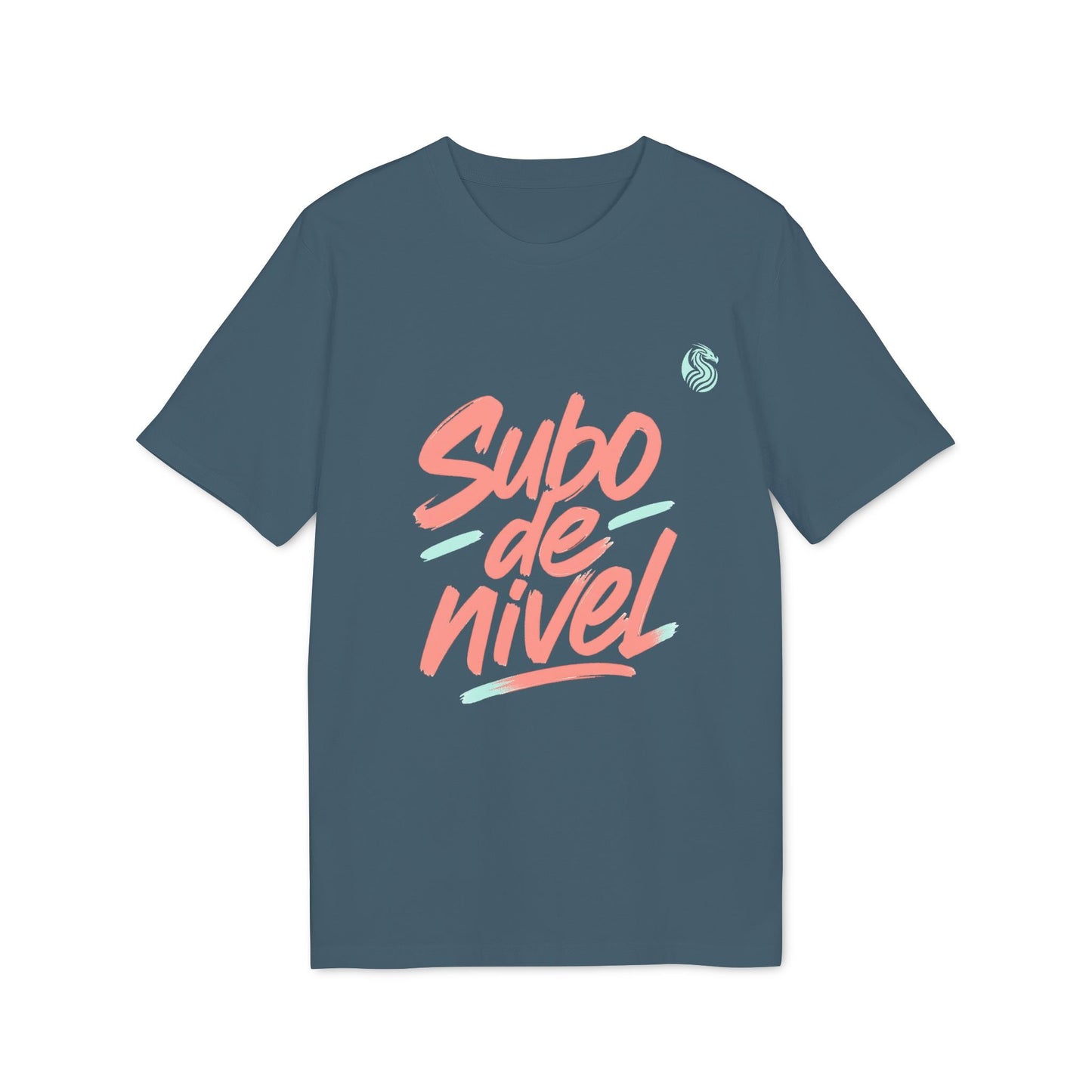 Camiseta Premium Unisex Teenager Drix Subo Nivel azul con gráfico “Subo de nivel” en el frente