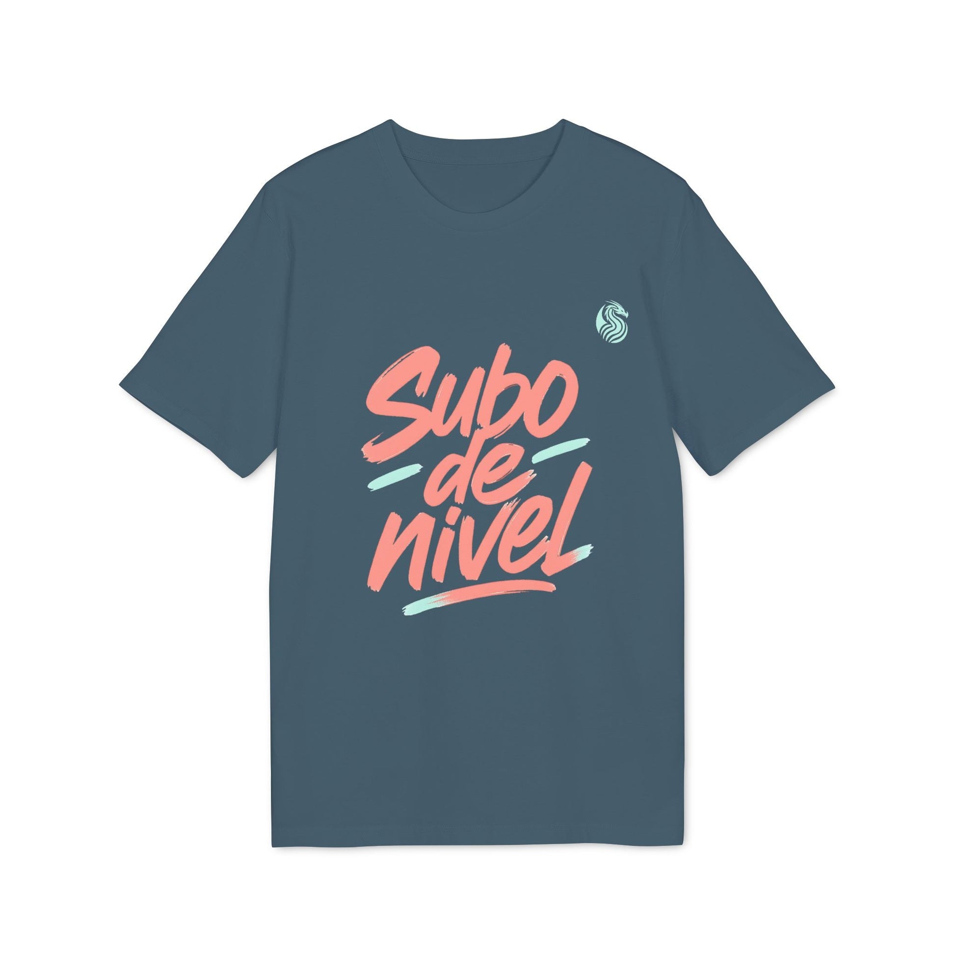 Camiseta Premium Unisex Teenager Drix Subo Nivel azul con gráfico “Subo de nivel” en el frente