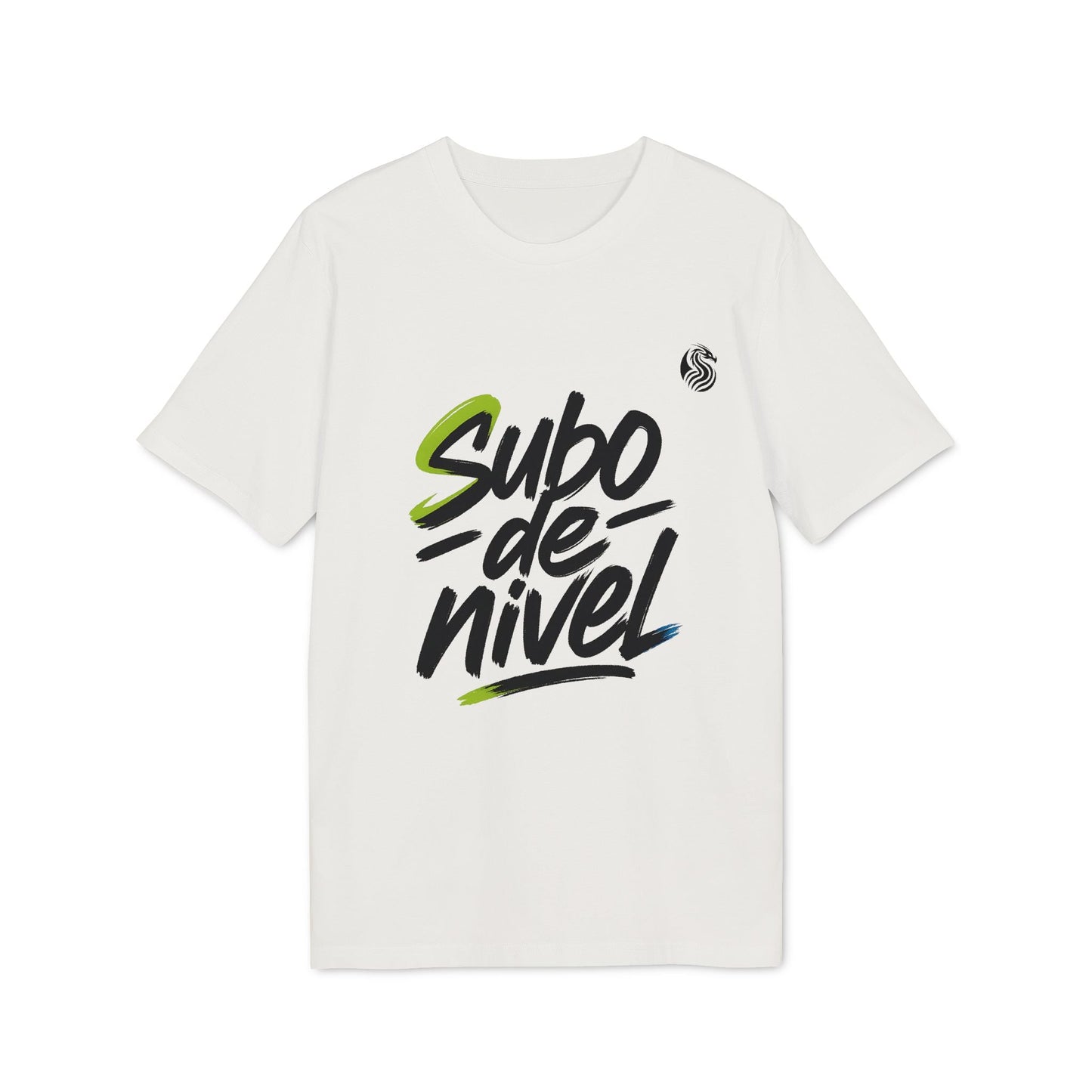 Camiseta Premium Unisex Subo Nivel Teenager Drix en color blanco con gráfico "Subo de nivel" en el frente, camiseta unisex de ajuste cómodo