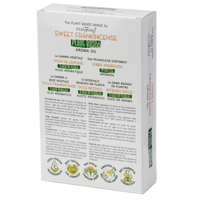 Alt Tag: Sweet Frankincense Aroma Oil – 44G plant-based fragrance oil box packaging, 44g, 6x2.5x2.5 cm