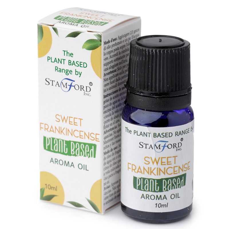 Sweet Frankincense Aroma Oil – 44G frasco 10ml Stamford plant based aroma oil con caja, aceite aromático de incienso dulce
