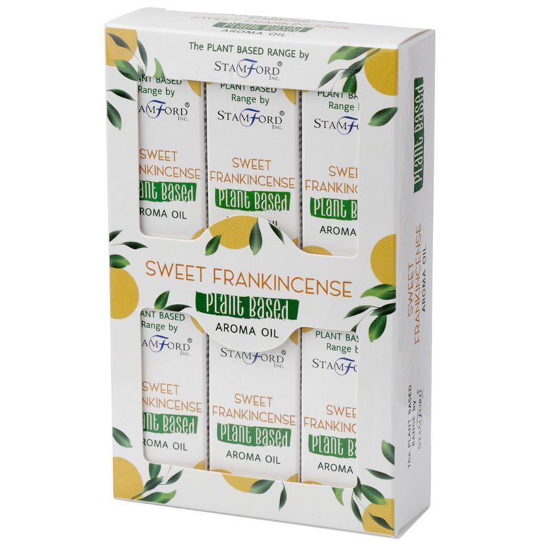 Alt Tag: Sweet Frankincense Aroma Oil – 44G plant-based fragrance oil set, Stanford packaging box with multiple bottles