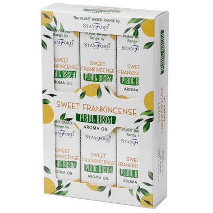 Alt Tag: Sweet Frankincense Aroma Oil – 44G plant-based fragrance oil set, Stanford packaging box with multiple bottles