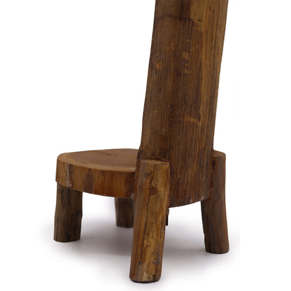 Teak Wood Display – 3 Shelves, 100CM de madera de teca, detalle de base y patas con acabado rústico