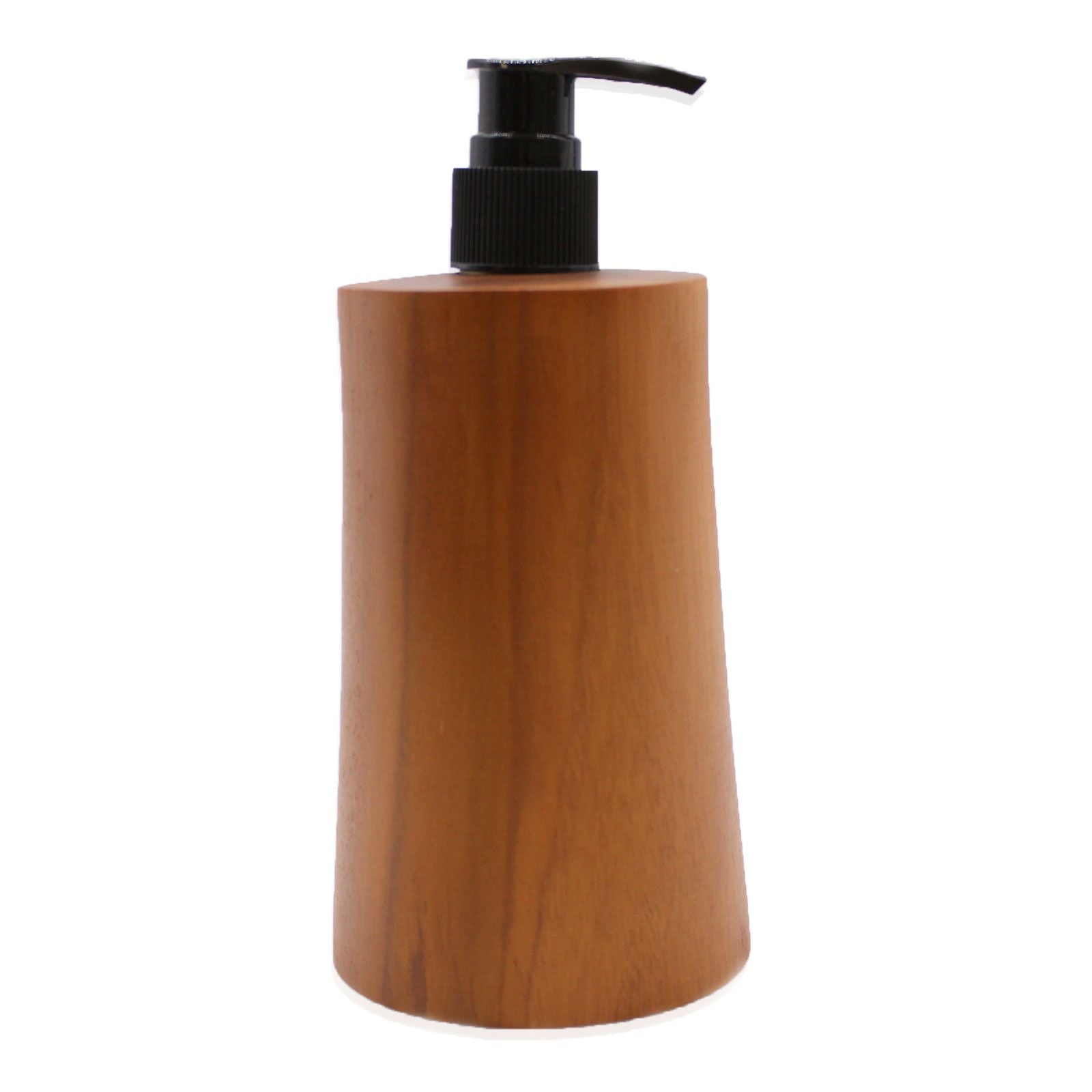 Teakwood Soap Dispenser – Taper Design premium teak wood soap dispenser with black pump, taper shape for bathroom or kitchen countertop