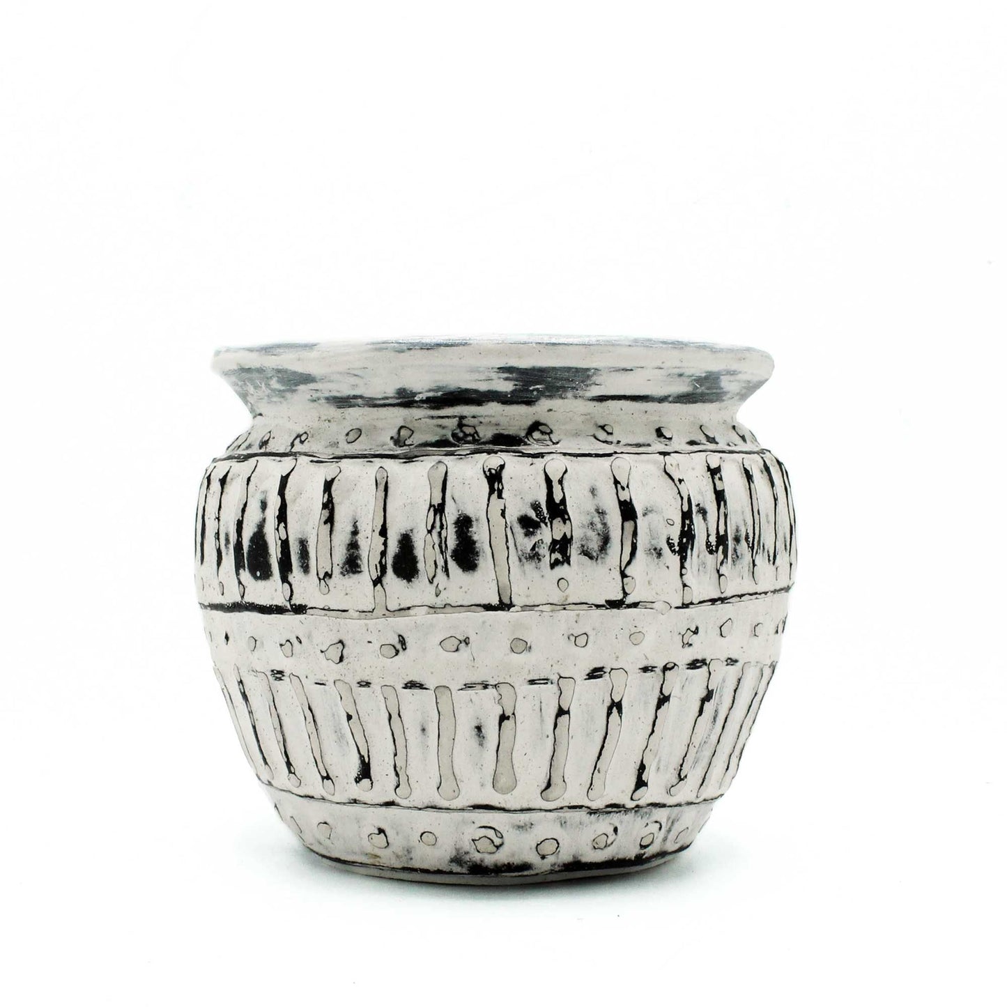 Terracotta Greek Clay Plant Pot – Cream 12CM, maceta de terracota estilo griego color crema 12 cm para plantas, vista frontal