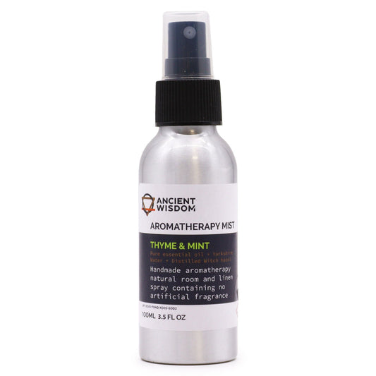 Thyme & Mint Essential Oil Mist – 100ML botella de spray aromatherapy mist Ancient Wisdom 100 ml