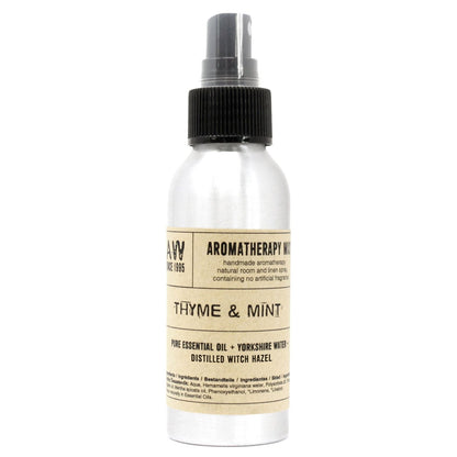 Thyme & Mint Essential Oil Mist – 100ML spray bottle, aromatherapy mist with thyme & mint essential oils, 100ml