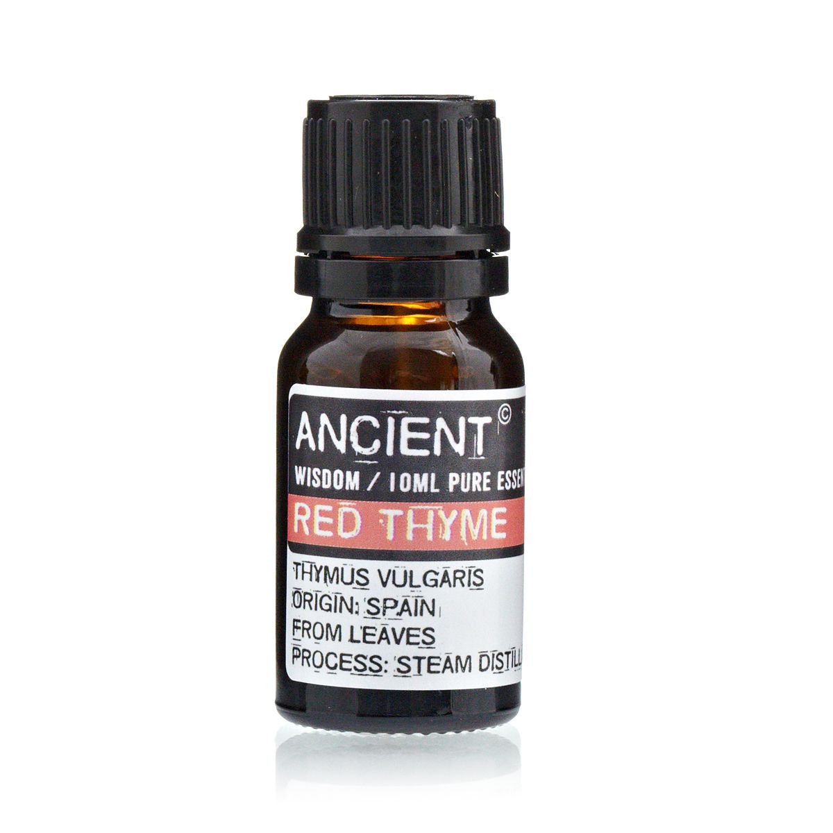 Ätherisches Thymus vulgaris Öl – 10ML Braunglasflasche, Etikett „Ätherisches Öl Roter Thymian“, 10ml reines ätherisches Öl