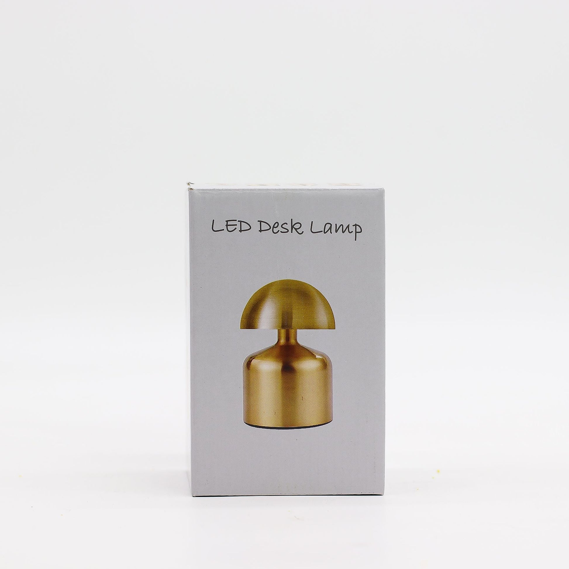 Alt Tag: Touch Lamp – Dome Mushroom Silver (USB-C, Rechargeable, 400 W) caja de producto con imagen de lámpara LED de escritorio tipo hongo
