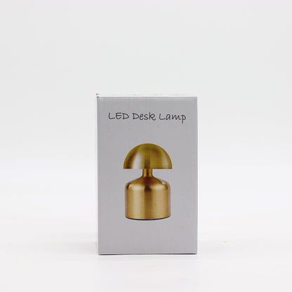 Alt Tag: Touch Lamp – Dome Mushroom Silver (USB-C, Rechargeable, 400 W) caja de producto con imagen de lámpara LED de escritorio tipo hongo