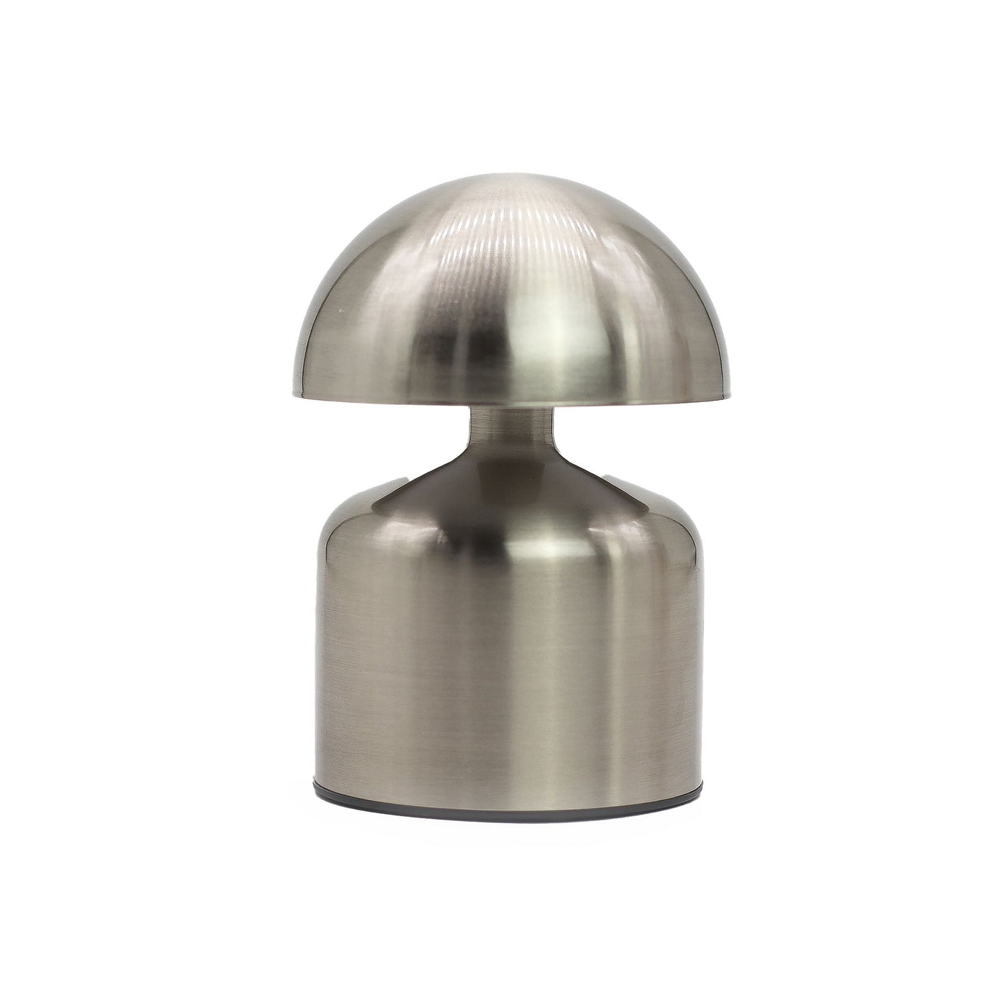 Touch Lamp – Dome Mushroom Silver (USB-C, Rechargeable, 400 W) lámpara de mesa táctil plateada con diseño hongo y acabado pulido