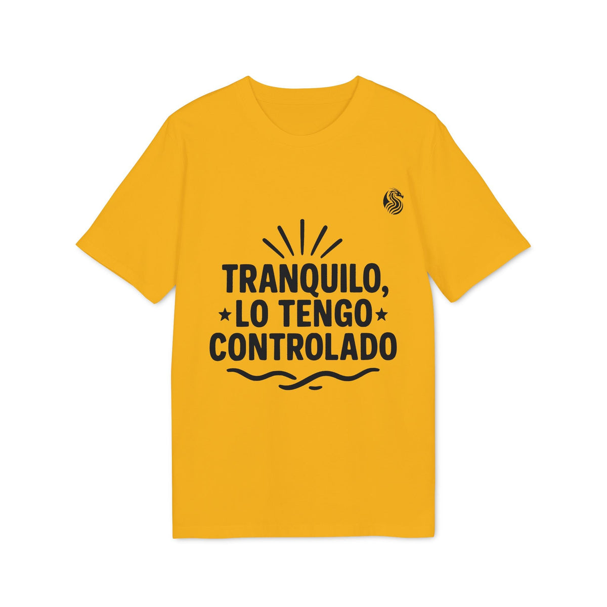 Tranquilo Lo Tengo Controlado Teenager Drix 100% Organic Cotton T-Shirt amarilla con gráfico “TRANQUILO, LO TENGO CONTROLADO”