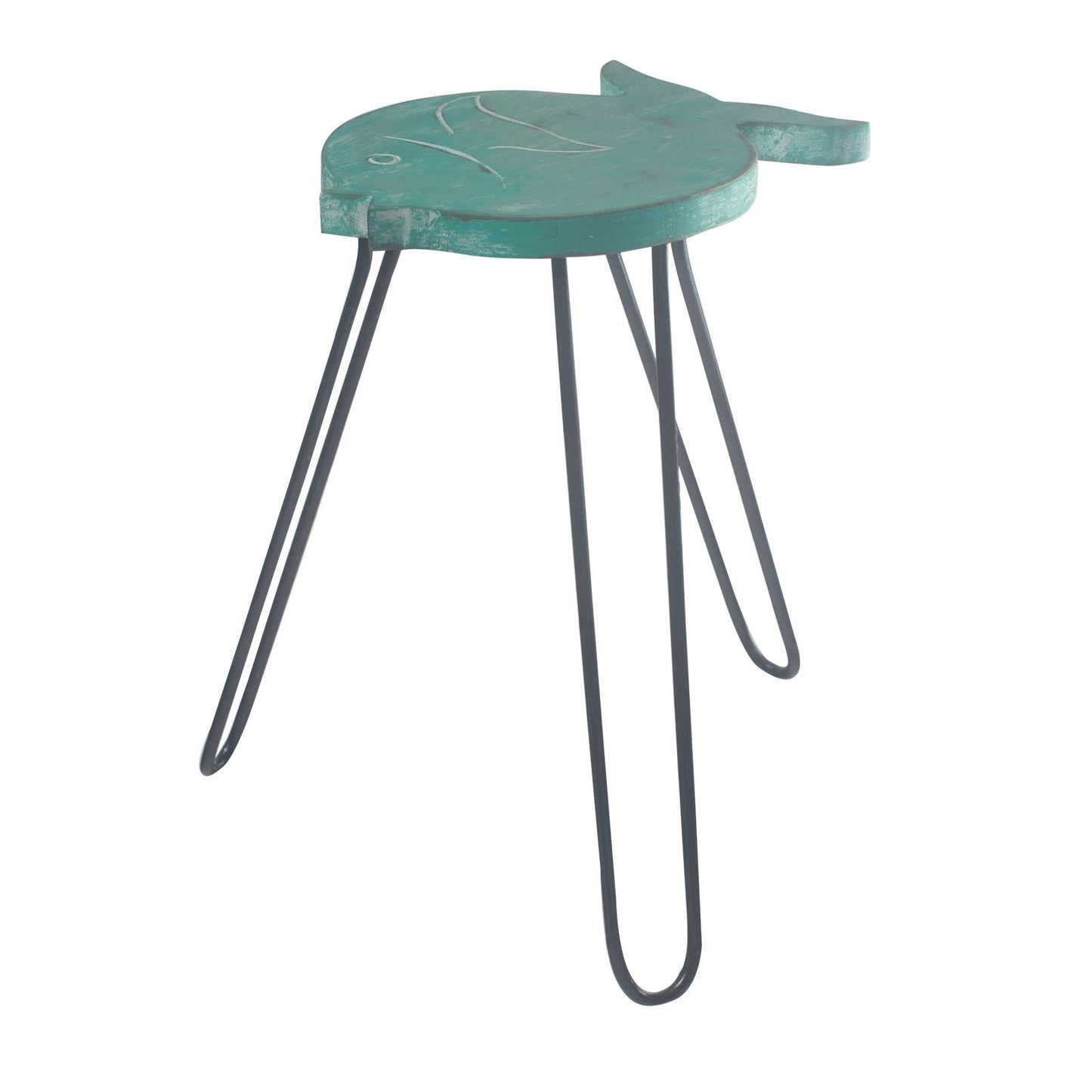 Alt Tag: Turquoise Albasia Wood Plant Stand – 26x19.5x37 CM, soporte para plantas turquesa de madera Albasia con patas de metal