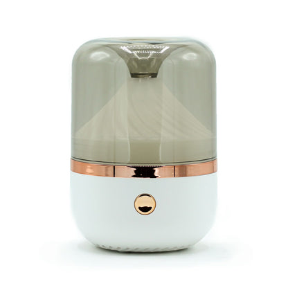 Urban Aroma Diffuser – Weiß & Bronze – USB – Farbwechsel moderner Diffuser für ätherische Öle mit weißem Gehäuse, bronzefarbener Zierleiste und LED-Farbwechsellicht