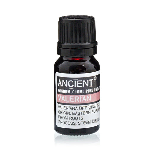 Alt Tag: Valerian Essential Oil – 10 ML botella de aceite esencial de valeriana 10 ml, Valeriana officinalis, origen Europa del Este, destilación al vapor