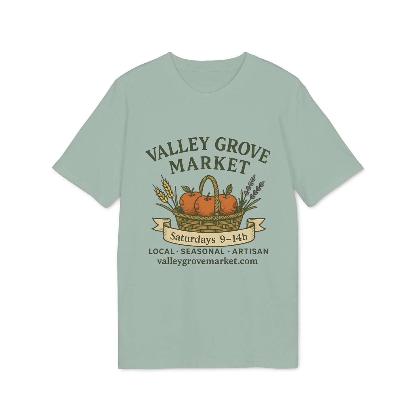 Föreningar Företag Välj Er Logga. T Shirts I Sponsra Saga Village. Premium Unisex T-Shirt med Valley Grove Market-tryck och pumpamotiv