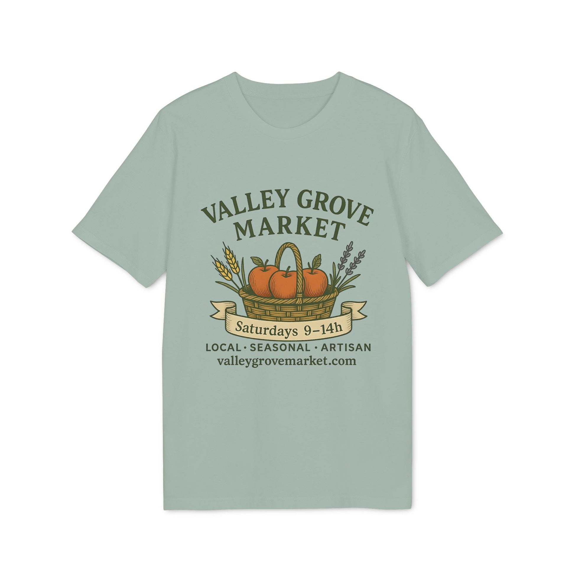 Föreningar Företag Välj Er Logga. T Shirts I Sponsra Saga Village. Premium Unisex T-Shirt med Valley Grove Market-tryck och pumpamotiv