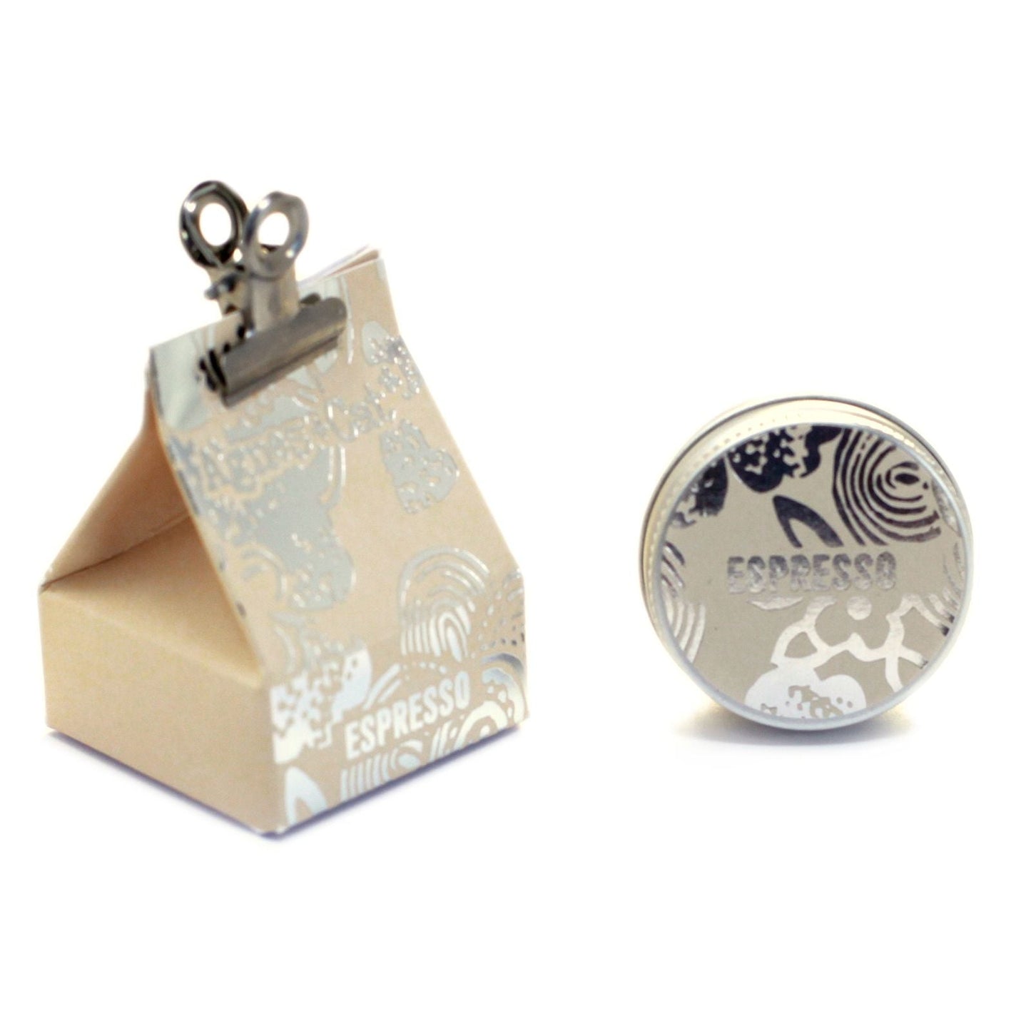 Vegan Espresso Martini Lip Balm – 12G in silver tin with espresso-themed label and gift box packaging
