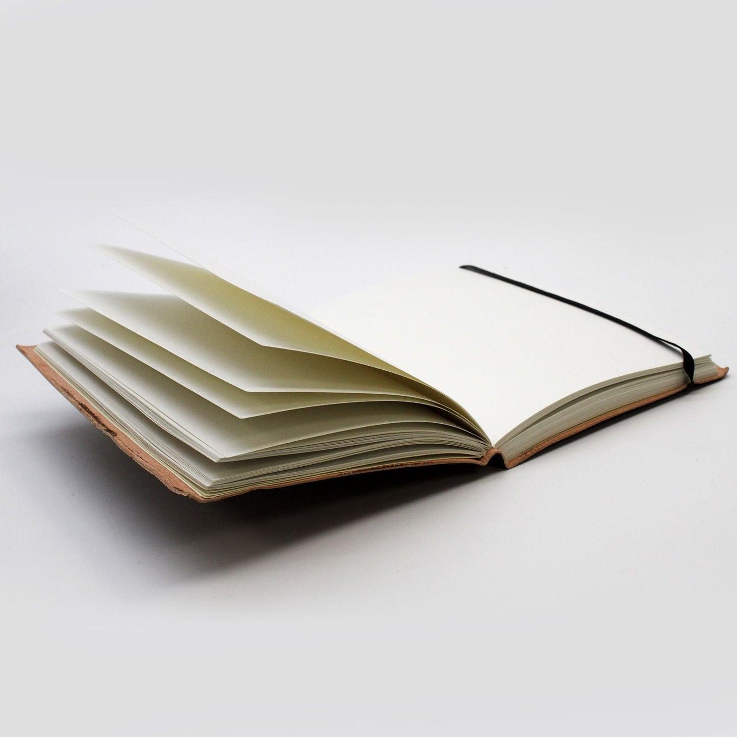 Vegetable Tanned Leather Notebook – Medium Palmistry open notebook with unlined pages and Indian vegetable tanned leather cover