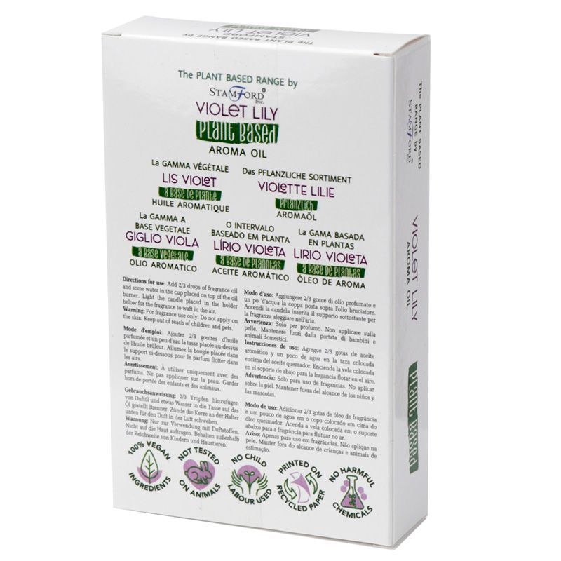 Violet Lilly Aroma Oil – 30 ML plant-based floral aroma oil box packaging