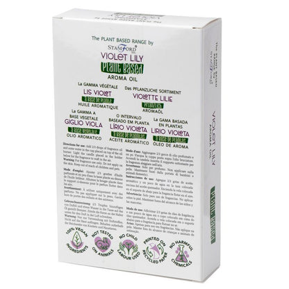 Violet Lilly Aroma Oil – 30 ML plant-based floral aroma oil box packaging