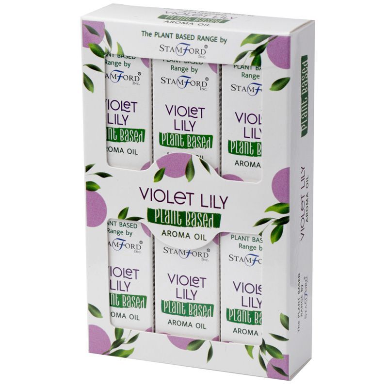 Alt Tag: Violet Lilly Aroma Oil – 30 ML plant-based floral aroma oil packaging by Stamford, 30 ml