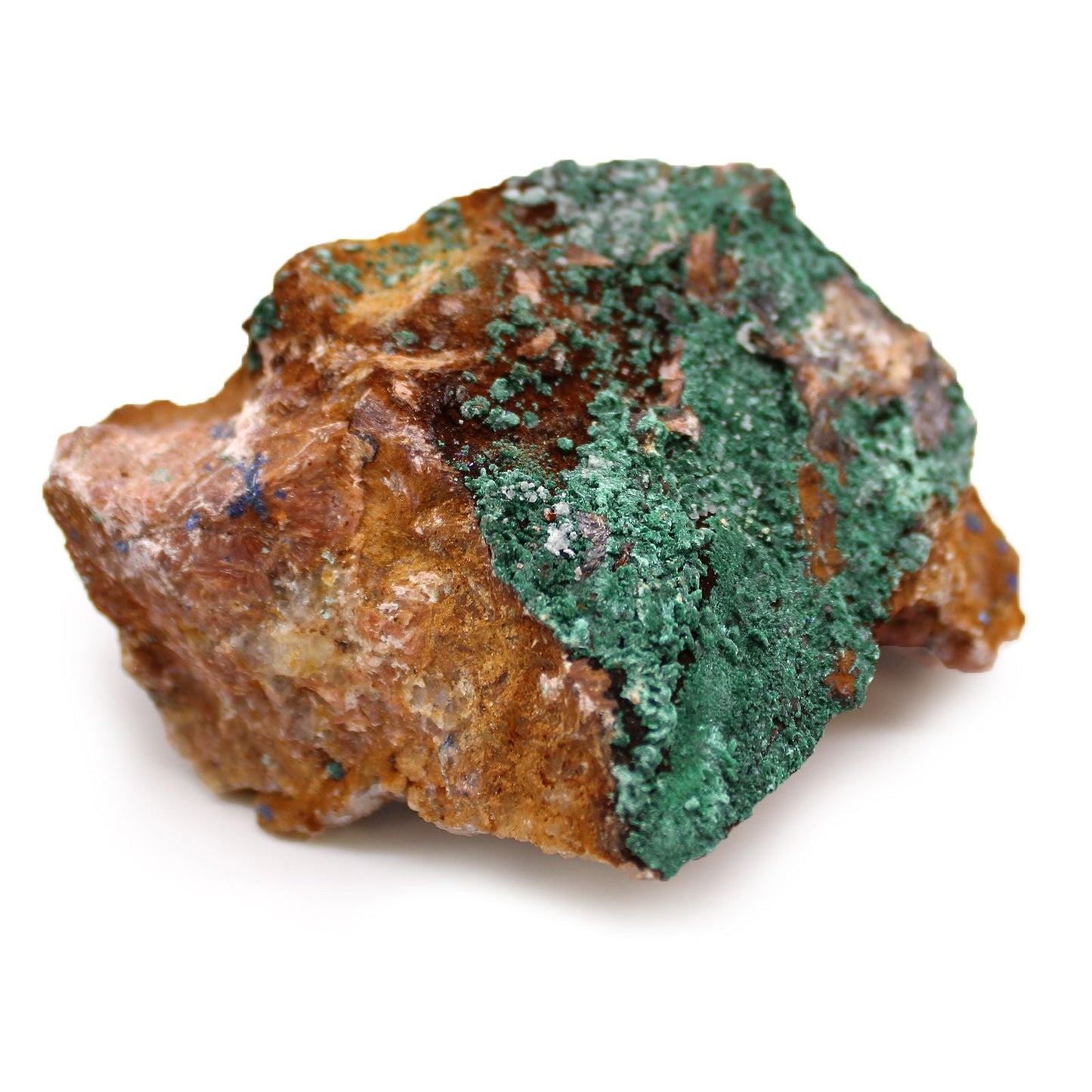 Alt Tag: Vivid Azurite Malachite Specimens – 20 Piece Set mineral sample with vivid blue-green azurite and malachite on natural rock
