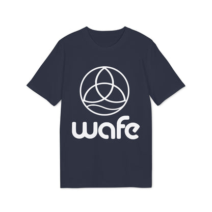Wafe T-shirt Organic Cotton 100% navy unisex organic cotton t-shirt with white Wafe logo graphic