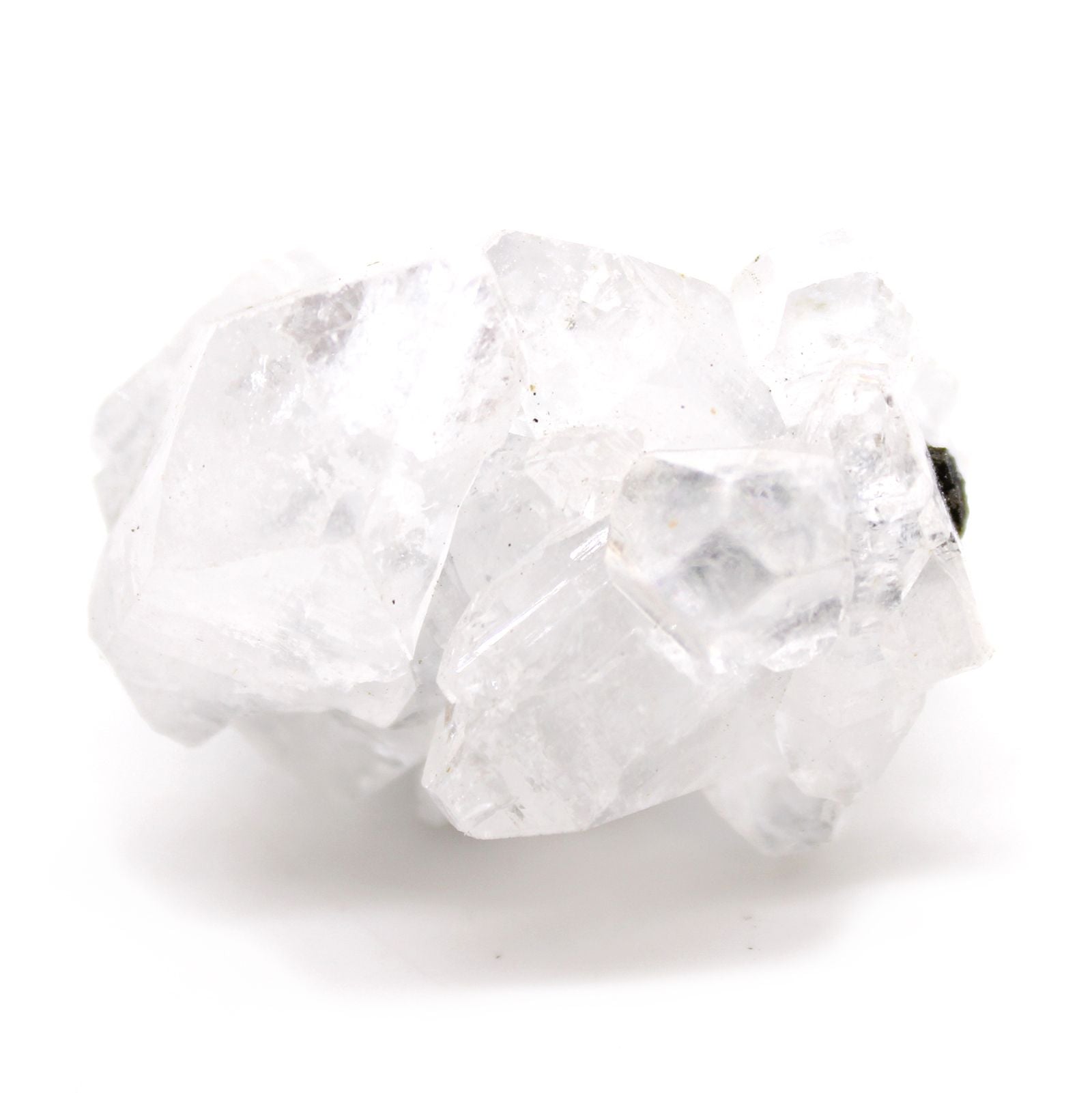 White Apophyllite Clusters – 20–30 MM natural white crystal cluster, raw mineral specimen on white background