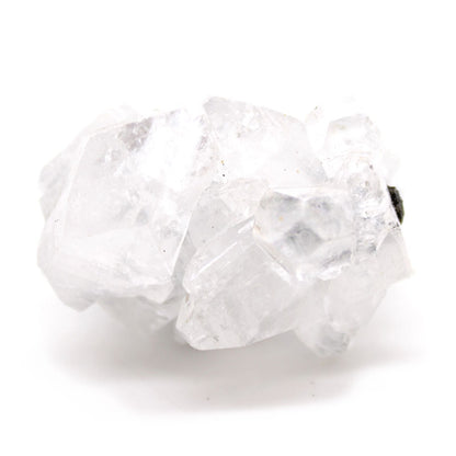White Apophyllite Clusters – 20–30 MM natural white crystal cluster, raw mineral specimen on white background