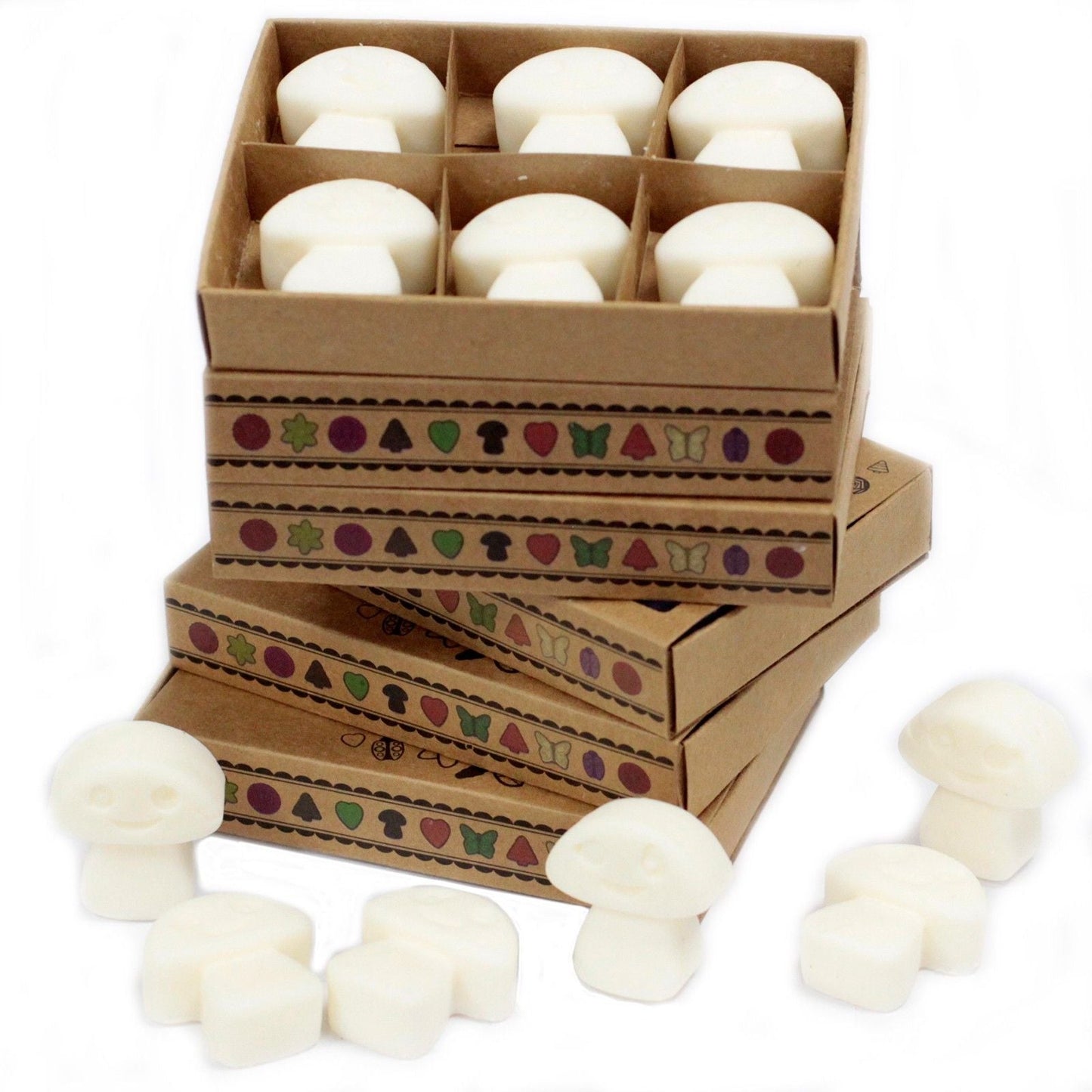 Soy & Palm Wax Luxury Melts – White Musk Gift Set en cajas kraft con pastillas de cera blanca para quemador de aceite