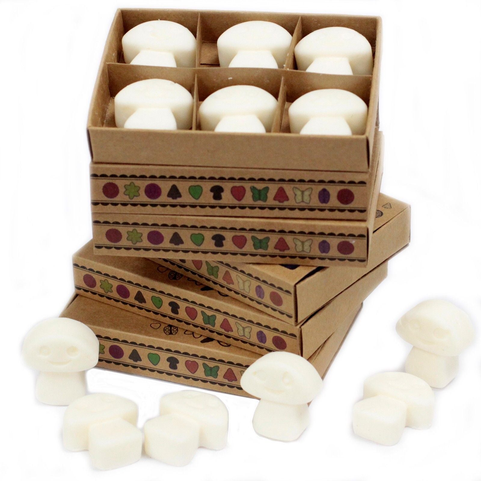 Soy & Palm Wax Luxury Melts – White Musk Gift Set en cajas kraft con pastillas de cera blanca para quemador de aceite
